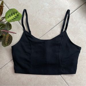 Aerie Black Ribbed Tank Top